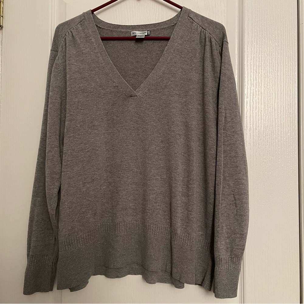 Classic Light Gray V-Neck Sweater